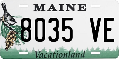 ME license plate 8035VE