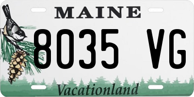 ME license plate 8035VG