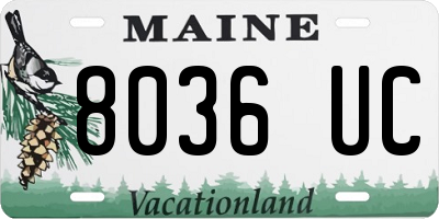 ME license plate 8036UC