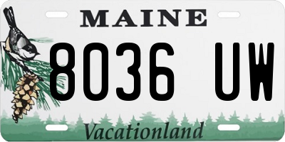 ME license plate 8036UW