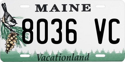 ME license plate 8036VC