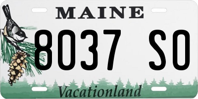 ME license plate 8037SO