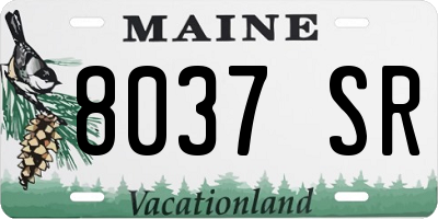 ME license plate 8037SR