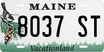 ME license plate 8037ST