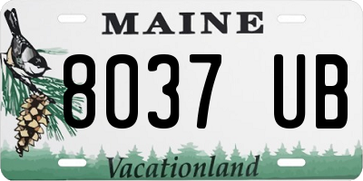 ME license plate 8037UB