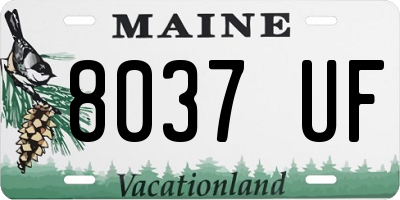 ME license plate 8037UF