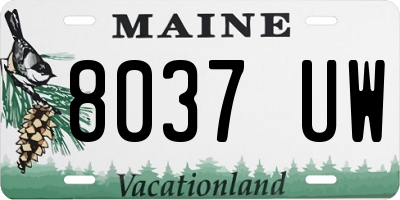 ME license plate 8037UW