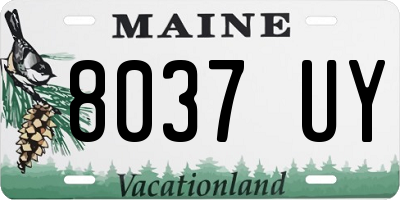 ME license plate 8037UY