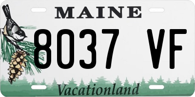 ME license plate 8037VF