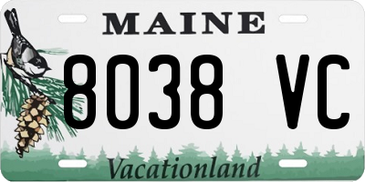 ME license plate 8038VC