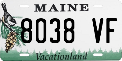 ME license plate 8038VF