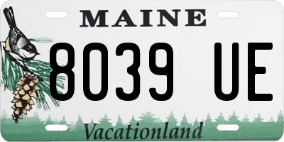 ME license plate 8039UE