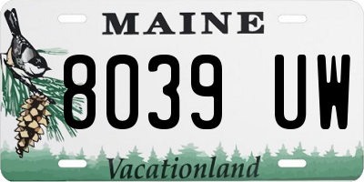 ME license plate 8039UW