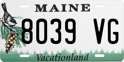 ME license plate 8039VG