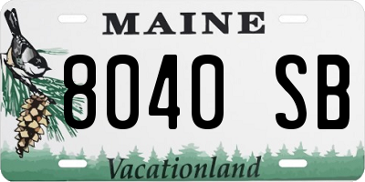 ME license plate 8040SB