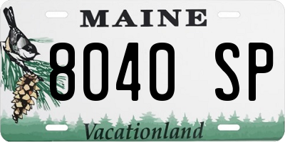 ME license plate 8040SP