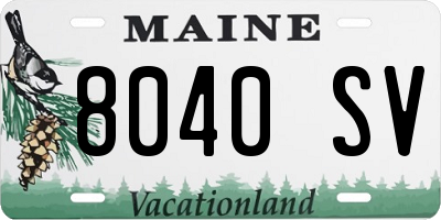 ME license plate 8040SV