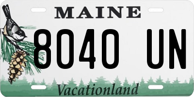 ME license plate 8040UN