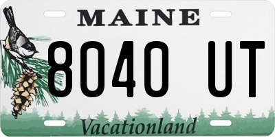 ME license plate 8040UT