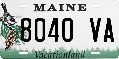 ME license plate 8040VA