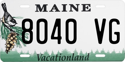 ME license plate 8040VG