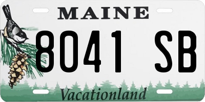 ME license plate 8041SB