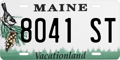 ME license plate 8041ST
