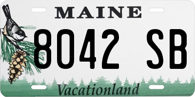 ME license plate 8042SB