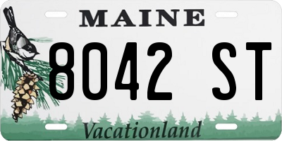 ME license plate 8042ST