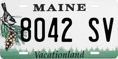 ME license plate 8042SV