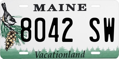 ME license plate 8042SW