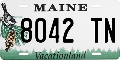 ME license plate 8042TN