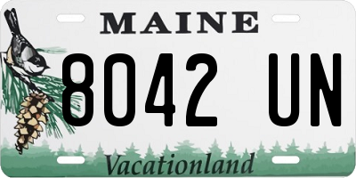 ME license plate 8042UN