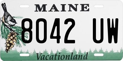 ME license plate 8042UW