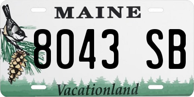 ME license plate 8043SB