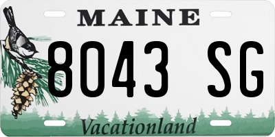 ME license plate 8043SG