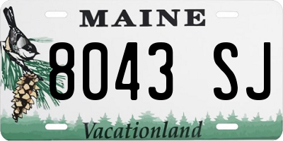 ME license plate 8043SJ