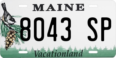 ME license plate 8043SP