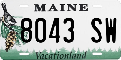 ME license plate 8043SW