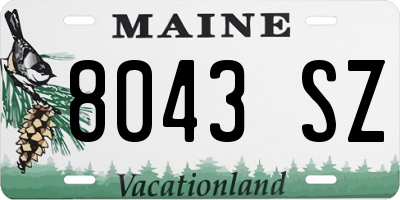 ME license plate 8043SZ