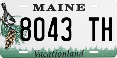 ME license plate 8043TH