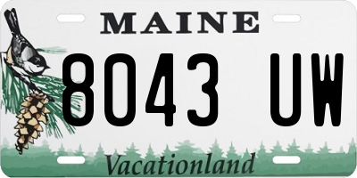 ME license plate 8043UW