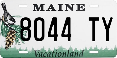 ME license plate 8044TY