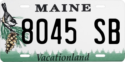 ME license plate 8045SB