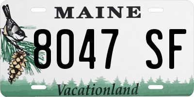 ME license plate 8047SF