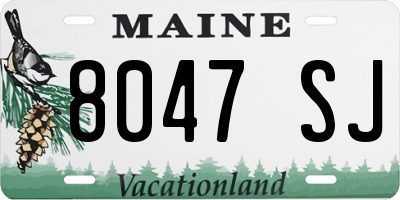 ME license plate 8047SJ