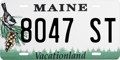 ME license plate 8047ST