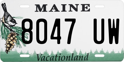 ME license plate 8047UW