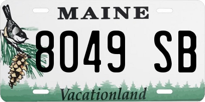 ME license plate 8049SB