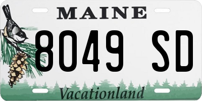 ME license plate 8049SD